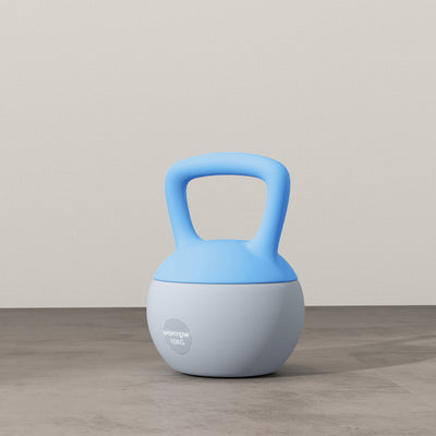 SPORTNOW 10KG Soft Kettlebell, Kettlebell with Non-Slip Handle for Home Gym, Weight Lifting, Strength Training, Light Blue/Grey 