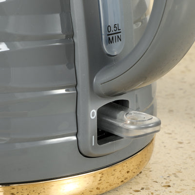 HOMCOM 3kW Rapid Boil Honeycomb Kettle - Grey 