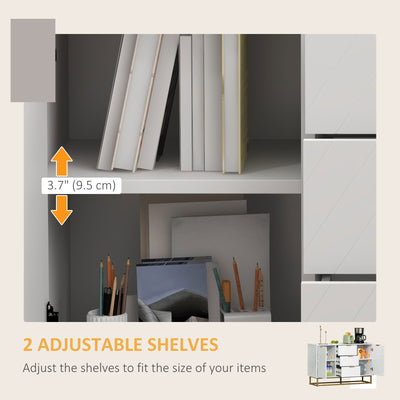 HOMCOM Modern Storage Cabinet Freestanding Cupboard with 3 Drawers for Dining Room, Living Room 