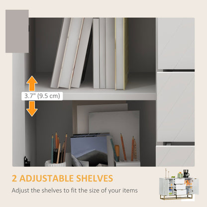 HOMCOM Modern Storage Cabinet Freestanding Cupboard with 3 Drawers for Dining Room, Living Room 
