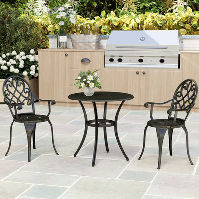 Outsunny Three-Piece Elegant Aluminium Garden Set - Black 