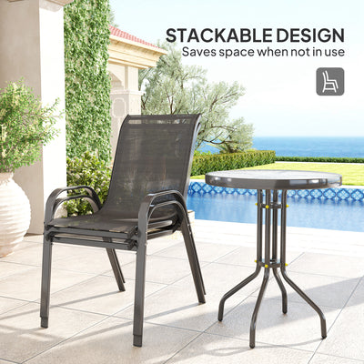 Outsunny Three-Piece Outdoor Garden Set - Black 