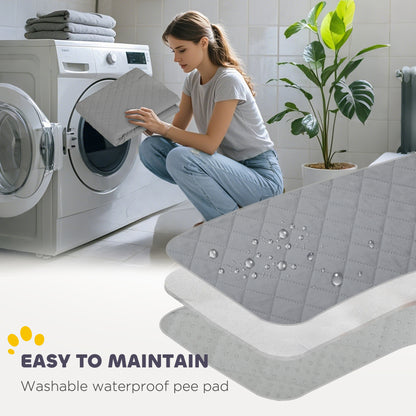 PawHut Steel Dog Whelping Box with Washable Pee Pad, Windproof Cloth, Lockable Door, for Small & Medium Dogs, 102 x 102 x 60cm