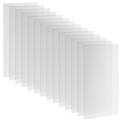Outsunny 14 Pieces Polycarbonate Sheets, 121 x 61 x 0.4cm Twin-Wall Plastic Roofing Sheets, 10m\'c2\'b2 Replacement Greenhouse Panels, Waterproof and UV Protection, Clear 