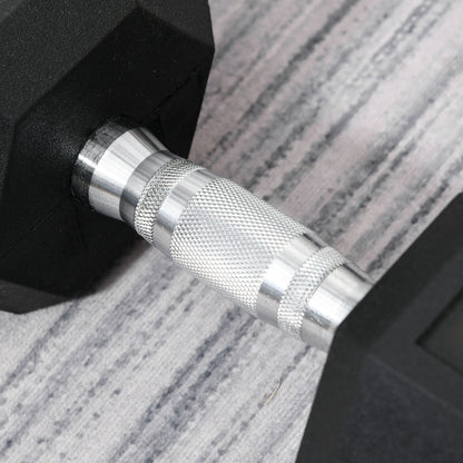HOMCOM 15KG Single Rubber Hex Dumbbell Portable Hand Weights Dumbbell Home Gym 