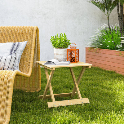 Outsunny Wooden Foldable Outdoor Coffee Table 