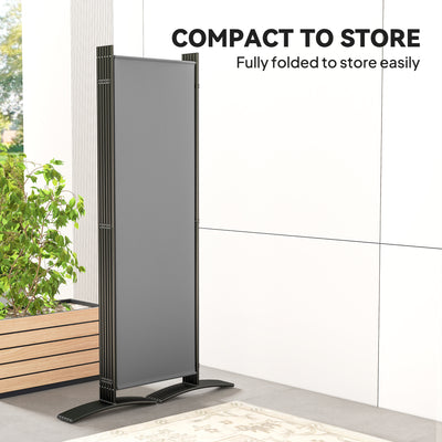 Outsunny 6 Panel Folding Room Divider Foldable Freestanding Garden Privacy Screen, 332 x 172 cm, Dark Grey 