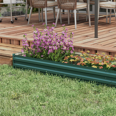Outsunny 60 x 240cm Galvanised Steel Planter, with Open Bottom 