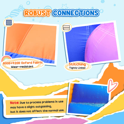 Outsunny Kids Bounce Castle Inflatable House with Trampoline Pool Climbing Wall with Inflator Carrybag, 2.8 x 1.7 x 1.55m 