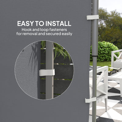 Outsunny 195 x 295cm Replacement Gazebo Sidewall - Grey 