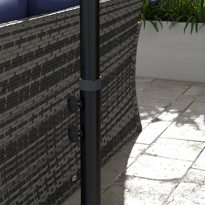 Outsunny 3m Cantilever Overhanging Parasol, with Cross Base - Black 