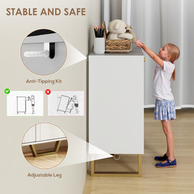HOMCOM 3-Door Sideboard Storage Cabinet - White 