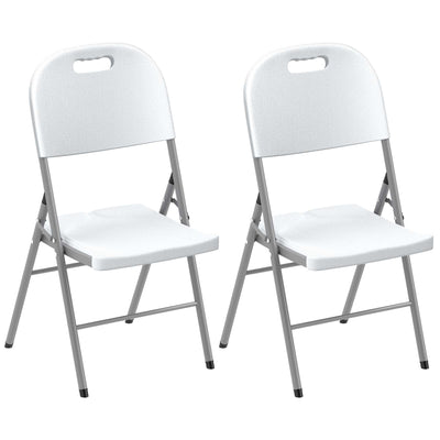 Outsunny Set of Two Foldable Outdoor Chairs - White 