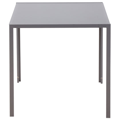 HOMCOM Modern Square Dining Table for 2-4 People, with Glass Top & Metal Legs for Dining Room, Living Room, Grey 