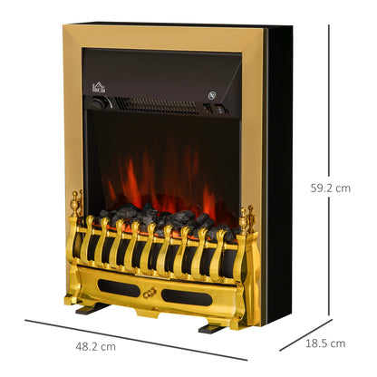 HOMCOM Electric Fireplace LED Light Complete Fire Place Heating Indoor Heater Coal Burning Flame Effect Heat 2000W Max 