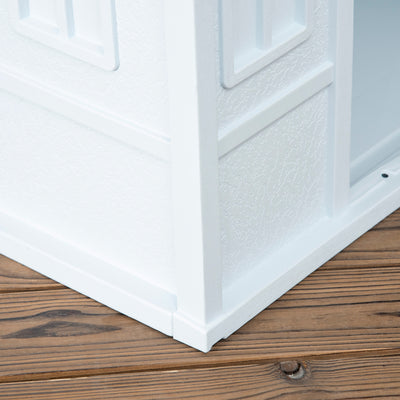 PawHut Plastic Weather-Resistant Dog House, for Indoors and Outdoors, Medium Dogs - White and Blue 