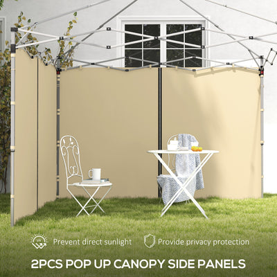 Outsunny Set of Two 3 x 3(m) Replacement Zipped Gazebo Walls - Beige 