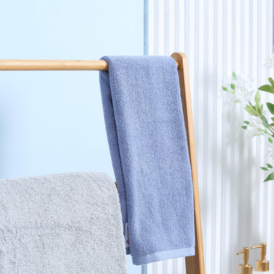 kleankin Freestanding Natural Bamboo Towel Rack with 3 Towel Rails and 3 Storage Shelves, Space-Saving Foldable Towel Holder for Bathroom 