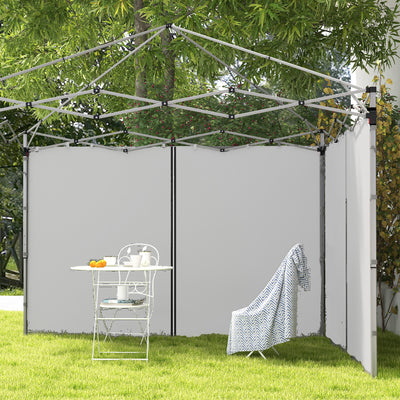 Outsunny Set of Two 3 x 3(m) Replacement Zipped Gazebo Walls - Grey 