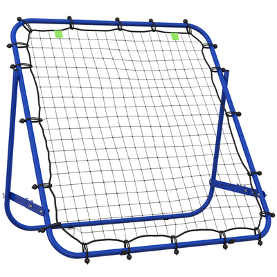 HOMCOM Adjustable Rebounder Net Kickback Target Goal for Teens Adults Training, Blue 