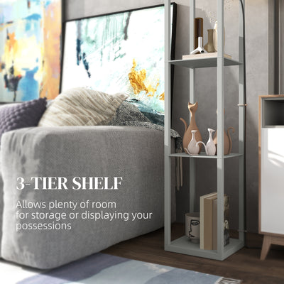HOMCOM Three-Shelf Standing Lamp - Grey/White 