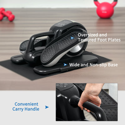 SPORTNOW Under Desk Elliptical Machine, Sit Down Pedal Exerciser with Forward and Reverse Motion, 12 Programs, LCD Monitor, Compact with Remote Control for Home Gym Office Daily Workout 