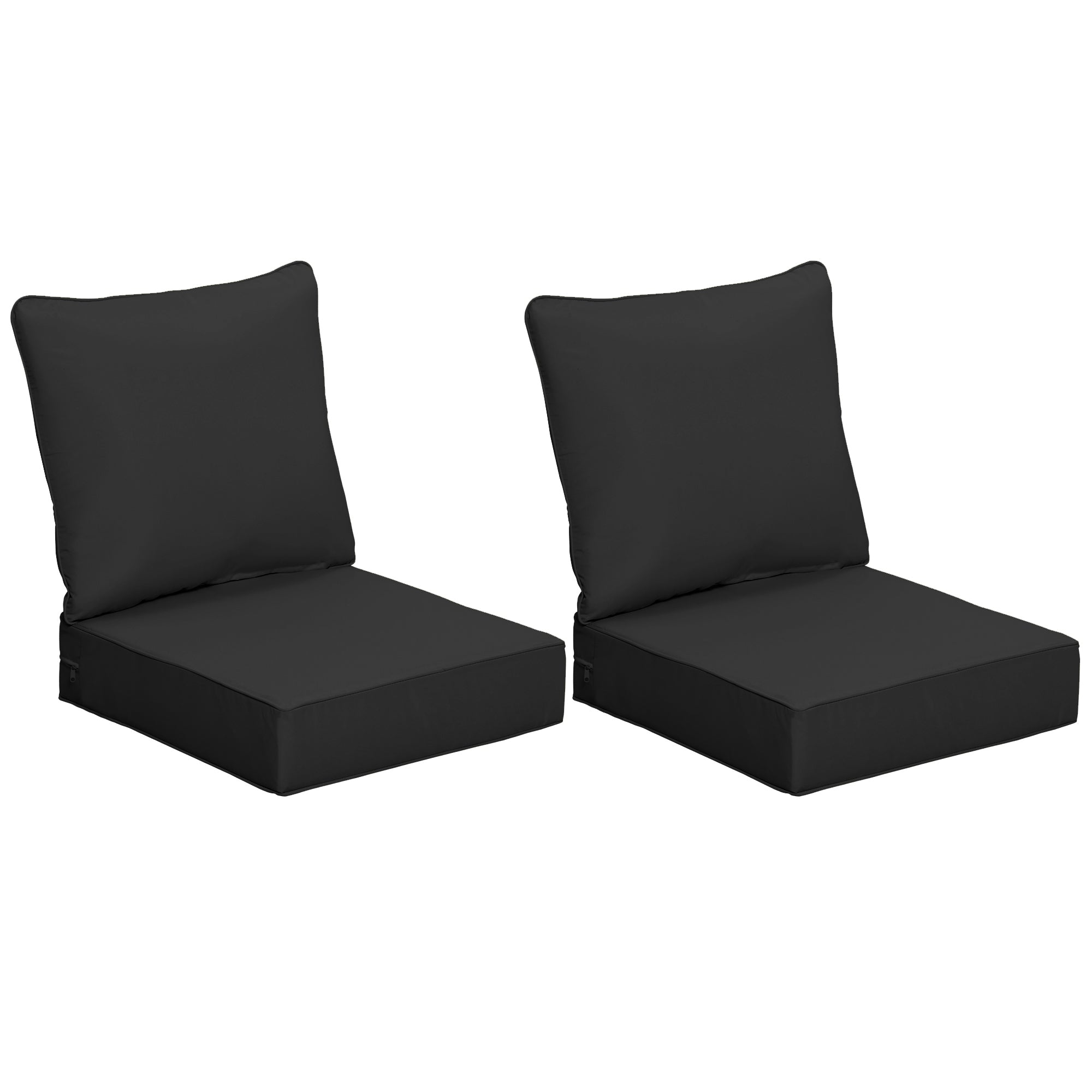 Outsunny 4 Pcs Outdoor Seat and Back Cushion Set Patio Deep Seating Chair Replacement Cushion 