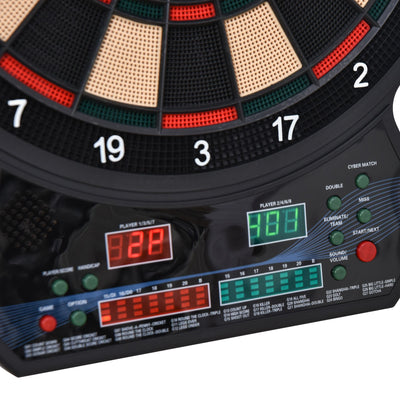 HOMCOM Electronic Hanging Dartboard LED Digital Score Set 27 Games and 202 Variations with 12 Soft Tip Darts 
