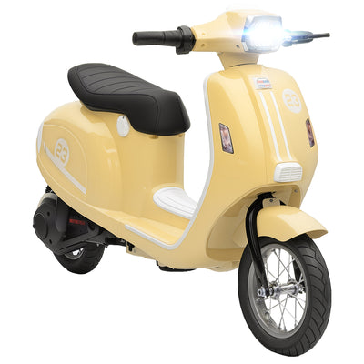 AIYAPLAY 24V Kids Electric Motorbike, Ride on Motorcycle with Manual Throttle, Brakes and LED Lights for Ages 8-12 Years, Beige 