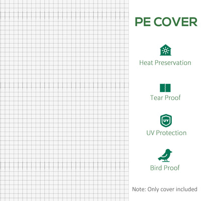 Outsunny 3 x 2 x 2m Greenhouse Replacement Cover ONLY Winter Garden Plant PE Cover for Tunnel Walk-in Greenhouse with Roll-up Windows Door Outdoor, White 