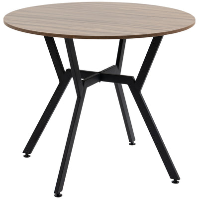 HOMCOM Dining Room Table with Black Legs Anti-slip Foot Pads for Living Room Dining Room 90 x 76 cm Brown 