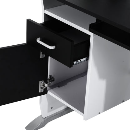 HOMCOM Computer Desk with Sliding Keyboard Tray, Storage Drawers and Host Box Shelf, Home Office Desk, Study Workstation, 100 x 52 x 75cm, Black 