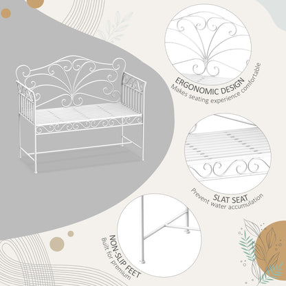 Outsunny Heavy-Duty Garden Bench-White 