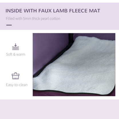 PawHut 60cm Pet Carrier, with Cushion, for Miniature Dogs - Purple 