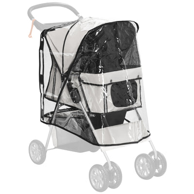 PawHut Dog Stroller Rain Cover, Cover for Dog Pram Stroller Buggy w/ Rear Side Entry 