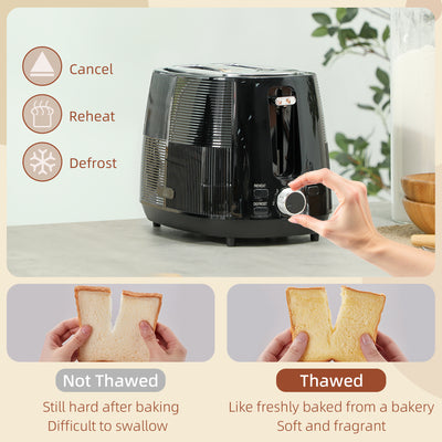 HOMCOM Kettle and Toaster Set, 1.7L 3000W Fast Boil Kettle & 2 Slice Toaster Kitchen Set with 7 Level Browning Controls, Defrost, Reheat, Boil-dry Protection, Black 