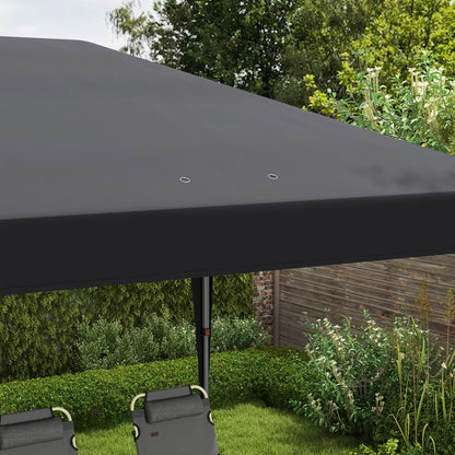 Outsunny Pop Up Gazebo, Double Roof Foldable Canopy Tent, Height Adjustable Wedding Awning Canopy w/ Carrying Bag, 6 m x 3 m x 2.65 m, Black 