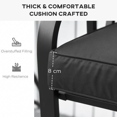 Outsunny Garden Bench Cushion 2 Seater Loveseat Seat Pad for Patio Swing Furniture for Indoor & Outdoor Use, 120 x 50 x 8 cm, Black 