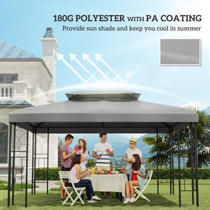 Outsunny Gazebo Roof Replacement, for 3 x 4m Frames - Light Grey 