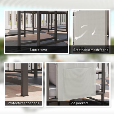 Outsunny Nine-Piece Steel Frame Garden Dining Set - Grey 