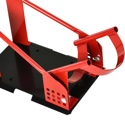 HOMCOM Motorcycle Wheel Chock 8-15.5 cm Metal Motorbike Holder Pre-Drilled Holes For Truck And Trailer 