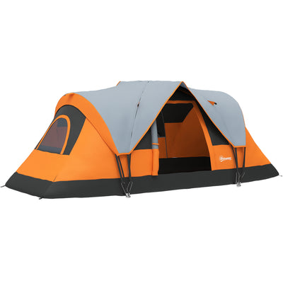 Outsunny 5-6 Man Dome Camping Tent - Orange 