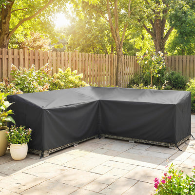 Outsunny V-Shaped Patio Furniture Cover, Waterproof Outdoor V-Shaped Sectional Sofa Cover, Anti-UV with Air Vent, Black 