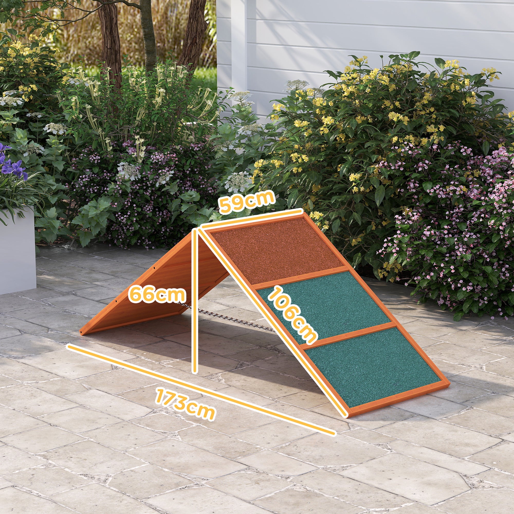 PawHut Dog Agility Equipment, Dog Playground Equipment with Non-slip Surface, A-frame, Agility Ramp for All Breeds, Orange 