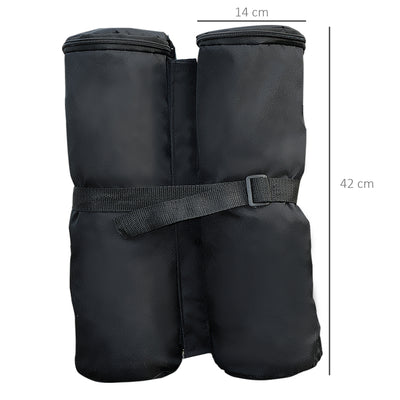 Outsunny 15 kg Heavy Duty Gazebo Weight Sand Bags, 4 pcs Leg Weights Marquee Tent Canopy Base for Trampoline Pop Up Gazebo Tent Parasols 