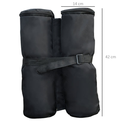 Outsunny 15 kg Heavy Duty Gazebo Weight Sand Bags, 4 pcs Leg Weights Marquee Tent Canopy Base for Trampoline Pop Up Gazebo Tent Parasols 