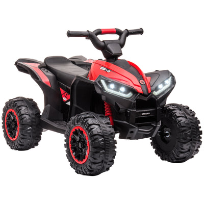HOMCOM 12V Ride-On Quad Bike w/ Music, Horn, for Ages 3-5 Years - Red 