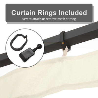 Outsunny 352 x 207cm Universal Replacement Mesh Sidewall Netting for Patio Gazebos and Canopy Tents, (Sidewall Only) Beige 