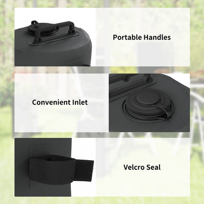 Outsunny Set of 4 Gazebo Weights Sand Bags, Gazebo Water Weights Bags with Carry Handles for Garden Marquee, Parasol, Black 