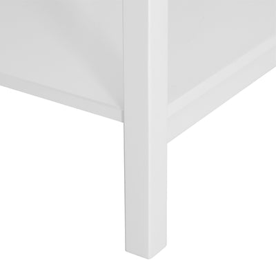 HOMCOM White Bedside Table, Wooden Side Table, Nightstand, Bedside Cabinet with Drawer and Storage Shelf for Bedroom and Living Room 